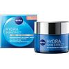 NIVEA Hydra Skin Effect Crema Gel Rigenerante (50 ml), Crema Notte per Pelle Liscia Durante la Notte, Crema Notte Leggera con Ialuronico Puro [HA] per 72 ore di Umidità
