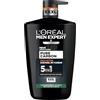 L'Oréal Paris men expert L'Oréal Men Expert XXXL 5 in 1 Gel Doccia e Shampoo Uomini Bagno Doccia per Pulizia Corpo Capelli e Viso Cura Personale Uomo Per Una Freschezza Lunga Con Carbonio Puro Carbonio 1 X 1000ml
