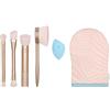 REAL TECHNIQUES Endless Summer - Kit di pennelli per il trucco, pennelli per il viso, per fondotinta e cipria, qualità premium, set da 6 pezzi, rosa