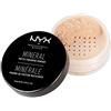 NYX Professional Makeup Mineral Finishing Powder, Polvere libera, Finish matte, Riduce le zone lucide, Tonalità: Light/Medium
