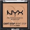 NYX Professional Makeup Fondotinta in polvere Can't Stop Won't Stop, Matte Finish, Tan