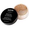 NYX Professional Makeup Mineral Finishing Powder, Polvere libera, Finish matte, Riduce le zone lucide, Tonalità: Medium/ Dark