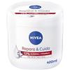 NIVEA Ripara & Care Crema Idratante Corpo Viso e Mani (1 x 400 ml), Crema Idratante 72 h con Glicerina e Vitamina E pura, per Pelle secca e molto secca
