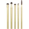 EcoTools Precious Metals,Set di pennelli per occhi illuminanti, kit di pennelli per occhi, pennelli per trucco di precisione per ombretto, cromato, set da 5 pezzi