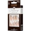 KISS Classy Nails Premium Gorgeous, set per manicure, lunga lunghezza, caffè, unghie finte di alta qualità, con colla per unghie, mini lima, bastoncini per manicure e 30 unghie finte