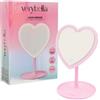 verybella Specchio Per Il Make Up Da Tavolo Colore Rosa Forma Cuore Base Fissa In Cui Poter Riporre Accessori Luci A Led Regolabili Accensione Touch Misura Cm 285 x 18