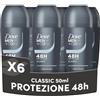Dove Men + Care Dove Men Care, Deodorante Uomo Roll On, Profumazione Classica, Antitraspirante, Protezione Fino a 48 Ore, Profumazione Agrumata, Formula Delicata sul Microbioma della Pelle, 6 Pezzi da 50 ml