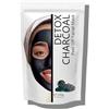 Oïléna Maschera Carbone Peel-Off Viso Pulizia Viso Aspiratore Punti Neri Maschera in polvere Vegan, senza lavaggio, Pulizia dei pori 200 g + dose gratuita Detox Charcoal Mask
