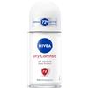 NIVEA Deodorante Roll on Dry Comfort 6 x 50 ml, Deodorante donna per una protezione sicura 72h, Deo roll on antitraspirante senza alcool e dermotestato per un'azione efficace ma delicata sulla pelle
