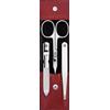 ZWILLING Set manicure (3 pezzi, set pedicure per la cura delle unghie e delle cuticole, in pelle, con forbici per unghie), acciaio inox lucido, rosso