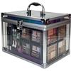 bonvoyage, Set Trucchi Donna 53 Pezzi, Include Rossetti, Ombretti, Fard, Bronzer, Illuminante, e Pennelli Make Up, Valigetta Trasparente Portatile e Leggera, Colour Delights