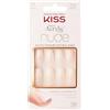 KISS Collezione Salon Acrylic French Nude, Leilani, unghie finte nude di media lunghezza, include 28 unghie finte, colla per unghie, lima per unghie e stick per manicure