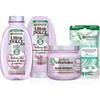 Garnier Ultra Dolce & Skinactive, Routine Completa Infuso di Acqua di Riso & Amido, Kit con Shampoo 300 ML, Balsamo 250 ML, Maschera 340 ML e Maschera Occhi Cryo Jelly, 5g