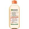 Garnier SkinActive - Acqua detergente delicata micellare con effetto esfoliante all-in-1, pulisce e rimuove delicatamente il trucco e le cellule della pelle, 400 ml