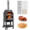 VEVOR Forno a Legna Portatile per Pizza Barbecue da Esterno Forno per Pizza da Esterno con Pietra e Canna Fumaria di Facile Spostamento