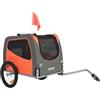 VEVOR Rimorchio Bici per Cani Pieghevole Portata max. 30 kg Passeggino per Animali Domestici con Ruote a Sgancio Rapido Telaio in Acciaio Carrello per Bici Traino Rimorchio Animali Arancione/Grigio