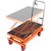VEVOR Carrello Elevatore Idraulico, Capacità 350kg, Altezza di Sollevamento 350-1530 mm, Piattaforma Elevatore Manuale a Forbice Doppia con 4 Ruote Cuscinetto Antiscivolo, Carrello Idraulico a Forbice