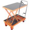 VEVOR Carrello elevatore idraulico, capacità 500 libbre, altezza di sollevamento 28,5", Tavolo elevatore manuale a forbice singola con 4 ruote e cuscinetto antiscivolo, Carrello idraulico a forbice pe