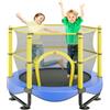 VEVOR Trampolino Rotondo per Bambini con Rete Recinto di Protezione Diametro da 152,4cm per Giardino Cortile Soggiorno Uso Interno Esterno, Trampolino per Bambini Rotondo 152,4cm con Recinto a Rete