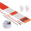 VEVOR Segnavia, 20 Pezzi, Φ6,35 x 1200 mm, Catarifrangenti ad Alta Visibilità per Vialetti con Punte da Trapano in Acciaio da 30 cm, Bastoncini da Neve Riflettenti in Fibra di Vetro per Parcheggi