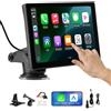 VEVOR Autoradio Portatile per Auto Senza Fili, Radio Portatile HD da 228,6 mm con Schermo Tattile per Apple CarPlay e Android Auto, con Telecamera di Retromarcia, Bluetooth, Navigazione GPS