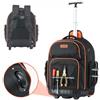 VEVOR Zaino Portautensili con Ruote, Capacità 50 kg, Borsa Portautensili con Ruote da 45 Tasche, Maniglia Telescopica Regolabile e Base Stabile, Organizzatore per Borse per Edilizia, Meccanico