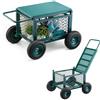 VEVOR Carrello da Giardino con Ruote in PP Contenitore Portaoggetti, Carico max. 181 kg, Sedile da Lavoro Carrello per Giardinaggio, Tosaerba, Piantagione, 760 x 520 x 440 mm