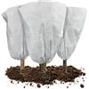 VOUNOT® 3 Pezzi Cappuccio Protezione Piante con Coulisse, Copertura Antigelo Piante Sacco Protettivo Tessuto Non Tessuto 80g/m², 80x100cm, Bianco
