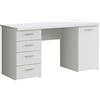 Forte NEWFACE Forte Net106 Scrivania con 4 cassetti e 1 Anta, in Legno, Bianco Opaco, 145 x 60 x 76,3 cm