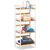 Relaxdays Scaffale da Bagno, Mobiletto per Cosmetici, Asciugamani, Accessori, in Bambù, 110x45x31,5 cm, Bianco Naturale