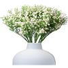 Nerseki Huanhuatiancheng Nerseki 10 fiori artificiali di gipsofila per respiro del bambino, decorazione per la casa, regalo per matrimoni (bianco)