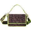 Gaelle jacquard allover small shoulder strap - marrone, unica