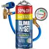 Clima Set Sostituzione per gas R134a 3 in 1 1 x 235 g + tubo per aria condizionata auto 1995-2016 - Refrigeratore per aria condizionata per auto - Gas per climatizzatore auto