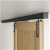 BONIKLUBA Hardware per porta scorrevole da 152,4 cm, kit di montaggio a soffitto per porte interne ed esterne, resistente, scorrevole senza intoppi, facile da installare [adatto a porte singole larghe 73,7 cm ~