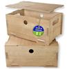 clipfritz - Set di 2 contenitori con coperchio (MDF 19x29x14) Cassetta di legno per cameretta, ufficio, camera da letto, soggiorno - contenitori universali impilabili, con maniglie - marrone naturale