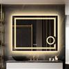 LUVODI Specchio LED da Bagno 3X Ingranditore: Retroilluminato + Frontale Luce 90x70cm Specchio Rettangolare led da Trucco, 3 Touch Dimmerabile, Antiappanamento, IP56, Orizzontale Verticale