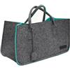 DuneDesign Fino a 25 kg: Borsa Feltro XXL - 50x25x25 Mobile Portalegna da Interno Borsa Legna per Camino Porta Pellet - Cestino Spesa Porta Coperte da Salotto Cestello Portabottiglie Cesto Biancheria