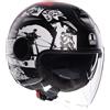 Agv Casco Moto Jet AGV ETERES HISTORY Opaco Nero Bianco Rosso