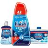 Finish Kit Lavastoviglie; Finish Powergel Detersivo Liquido Lavastoviglie Fresh 42 Lavaggi, Brillantante Regular 250ml, Curalavastoviglie regular 250ml