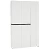Kitaly Mobiletto Multiuso Scarpiera, Pannello Nobilitato con Melaminico e Laccato Lucido, Made in Italy, Bianco, 5 Ante e 21 Ripiani Alto