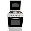 LAREL Lar.el Cucina LAREL Bianca 60x60 4 fuochi con Forno a Gas metano o GPL, Grill Elettrico e Coperchio in Vetro