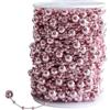 ReachMall 1 rotolo di catena decorativa per albero di Natale, ghirlanda di perline per albero di Natale, ghirlanda di cristalli e perline acriliche per decorazioni per feste (rosa)