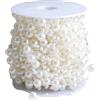 ReachMall 1 rotolo di catena decorativa per albero di Natale, ghirlanda di perline per albero di Natale, ghirlanda di cristalli, perline acriliche per decorazioni per feste (bianco latte)