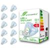 greenandco 10x MR11 GU4 | sostituisce 30W | bianco caldo 3000K | IRC 90+ | 3W 160 lm | 38° | senza sfarfallio | 12V AC/DC | non dimmerabile