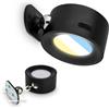 BRILONER Sticklights - Lampada parete senza fili, touch, dimmerabile, CCT, rimovibile magneticamente, applique a batteria, applique ricaricabile, applique camera da letto, 9x7,5x4 cm, nero