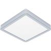 Eglo Lampada da soffitto a LED Fueva 6, per bagno, 22 x 22 cm, in acciaio cromato e plastica bianca, colore luce: bianco caldo e bianco freddo, IP44