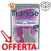Monge Cat Natural Superpremium Adult Tonno e Manzo - Bustina Da 85 Gr - CONFEZIONE RISPARMIO
