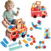 MonteSpi Giocattoli Montessori per Bambini di 2 3 4 Anni,Cassetta degli Attrezzi in Legno in Stile Auto,Sviluppa Le capacità motorie Fini,migliora la creatività,Regalo di Compleanno per Bambini