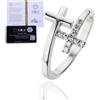 HALUKAKAH Anello Moissanite Uomo Croce, D Colore 1.0 ct Totale, Argento Sterling Placcato Platino, 1.0 Carato Diamante Coltivato in Laboratorio, Regolabile, Regalo senza Tempo per Marito, Fidanzato