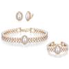 Clearine Set di gioielli da donna in stile anni 1920, vintage, multistrato, con collana in cristallo, bracciale e orecchini in perle artificiali, per accessori da cosplay e feste, Perla cristallo